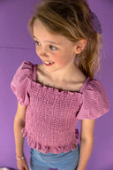 Smock Top | Purple Checkered