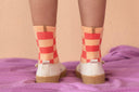 Checkered Socks | coral