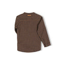 Mao Blouse | Navy Checkered