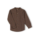 Mao Blouse | Navy Checkered